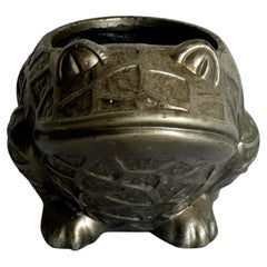 Vintage Japanese Metal Frog Vase/Planter