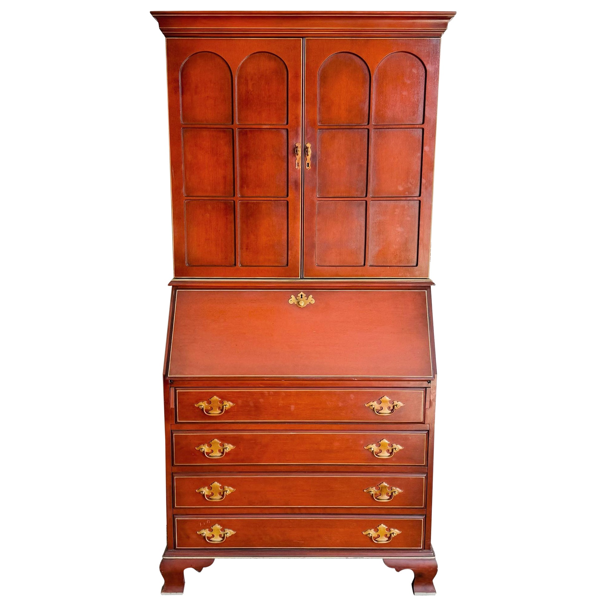 Vintage Georgian Red Secretary Desk
