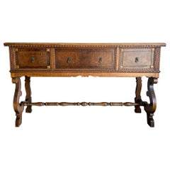 Vintage Jacobean Style Burl und Walnut Server / Sideboard