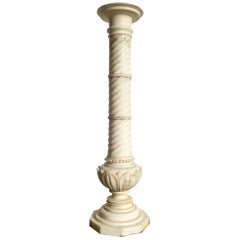 Antique Hand Carved Italian Alabaster Pedestal
