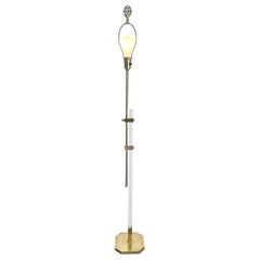 Regency Lucite and Gold Floor Lamp