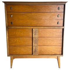 Mid Century Modern “Mayan” Highboy by Basset