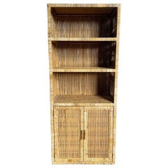 Boho Chic Coastal Wicker Etagere