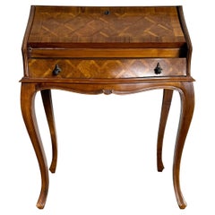 Italian Secretary Desk With Burl Wood Inlay