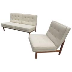 Early Florence Knoll Loveseat and Chair