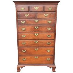 American Walnut PA Tall Chest on Bracket Feet, circa 1780