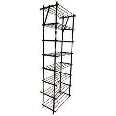 Antique French wrought iron shelving storage rack