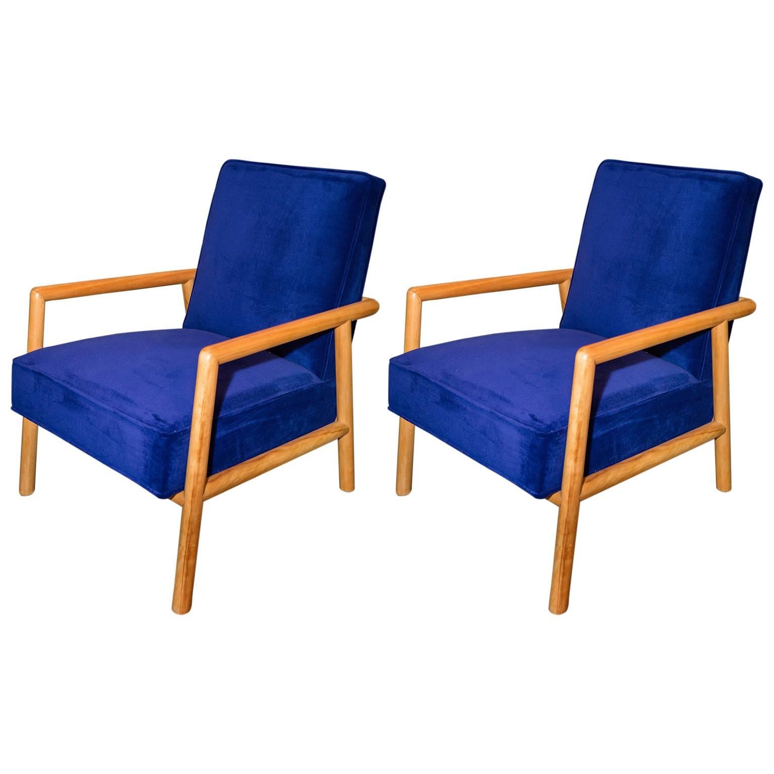 T.H. Robsjohn-Gibbings, Blue Chair For Sale