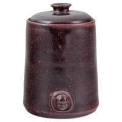 Rolf Fagerberg (1934-2008). Swedish ceramicist. Unique ceramic lidded jar.