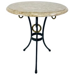 Elegant vintage classical Empire inspired marble top table by Maitland Smith