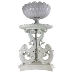 Magnificent Italian blanc de chin rococo style sculptural planter