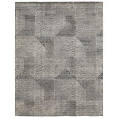 Alfombra Moderna De Lana Estilo Marroquí En Gris Claro Con Diseño Abstracto De Apadana