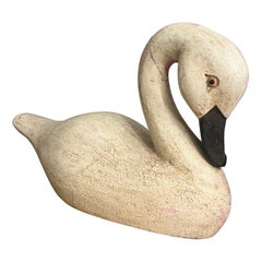 Cigno Bianco di Legno Vintage anni '50 IDEA Regalo Chic