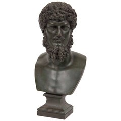 Antique 19th Century Grand Tour Patinated Bronze Bust of Lucius Verus