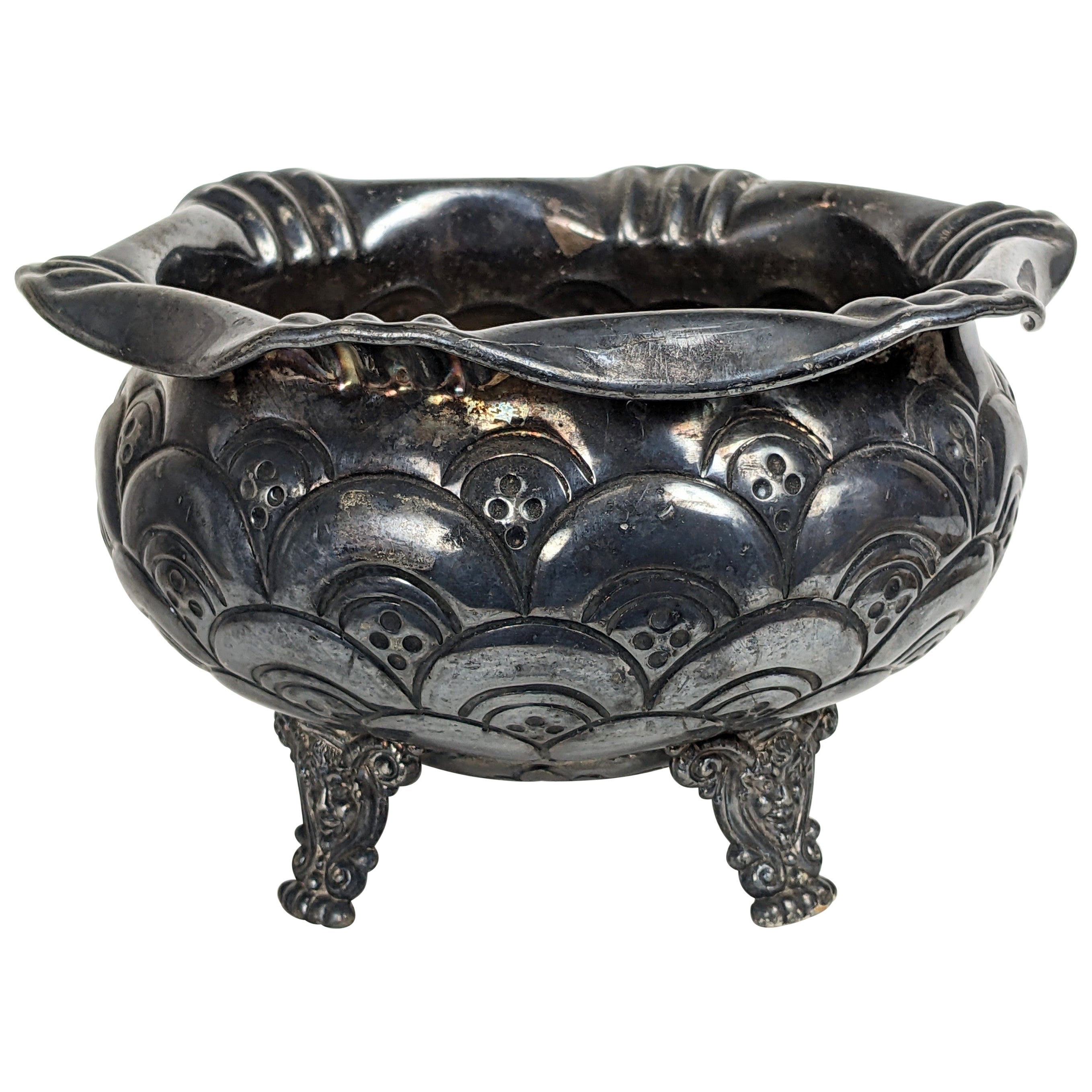 Victorian Silver Plate Figural Cachepot, Meriden