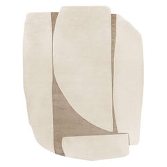 Sand Atlas  – Beige and Taupe Hand-Knotted Wool Rug, Rectangular 400 by Mohebban