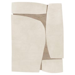 Sand Atlas – Beige and Taupe Hand-Knotted Wool Rug, Rectangular 360 by Mohebban