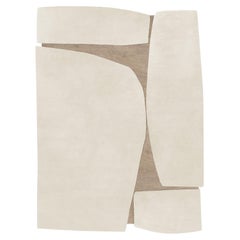 Sand Atlas – Beige and Taupe Hand-Knotted Wool Rug, Rectangular 400 by Mohebban