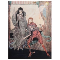 Stampa originale d'epoca di Harry Clark da "Mistero e immaginazione" di Poe del 1935