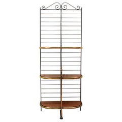 Mid-20th Century French Iron and Brass Baker's Rack or Shelves