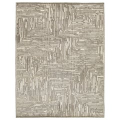 Alfombra moderna de lana beige estilo marroquí con diseño abstracto de Apadana