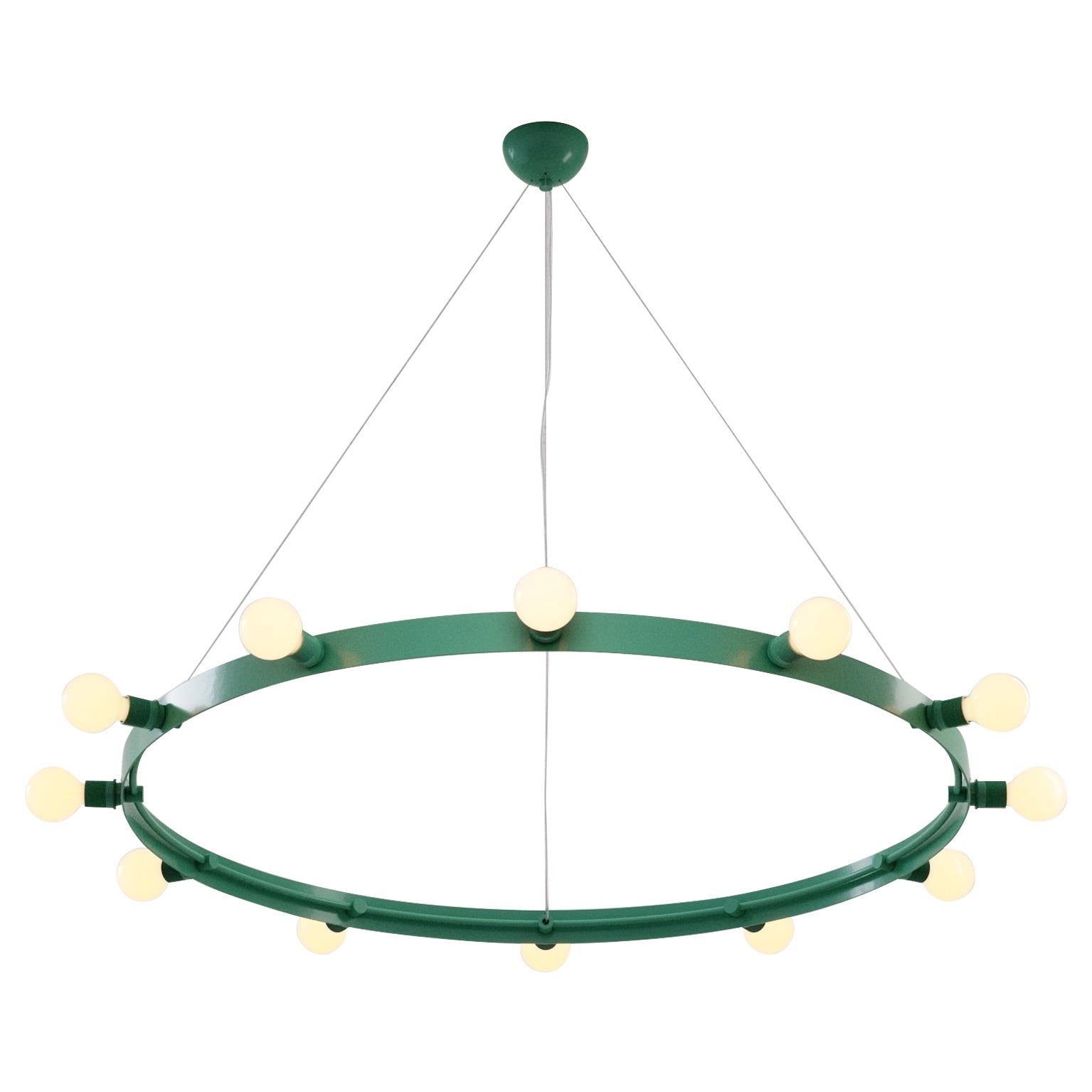 MANHATTAN - LARGE Chandelier in Green Enamel by Blueprint Lighting