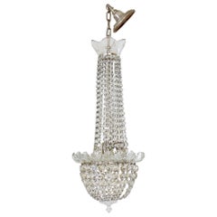 Early 20th Century Bohemian Crystal Empire Basket Chandelier