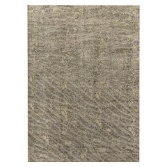 Rug & Kilim's Distressed Style Abstract Rug in Beige-Brown Geometric Pattern (Tapis abstrait à motifs géométriques beige et marron)