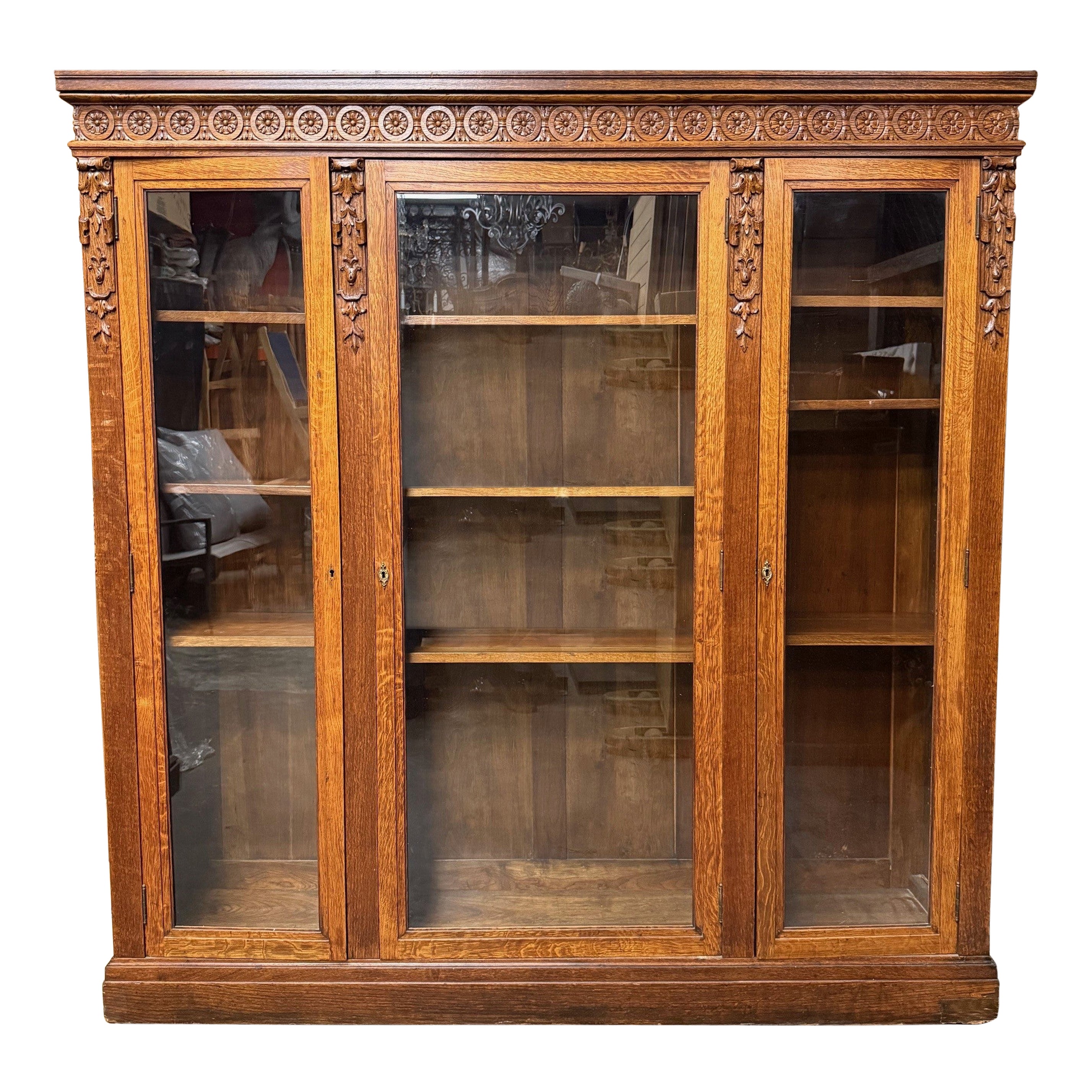 What is a bookshelf with doors called?