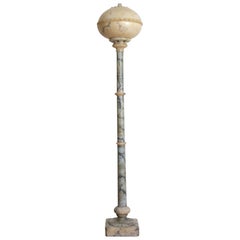 Italian Marble & Carved Alabaster Floor Lamp with Removable Top, 19th/20th cen.