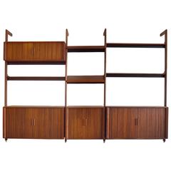 Walnut Freestanding 4 Section Wall Unit by Barzilay