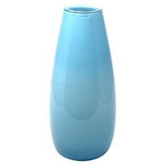 Vase aus Murano Opalglas mit Gehäuse