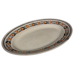 Antique Art Deco Oval Platter by Badonviller, "Denise" Model, France - 2Y343