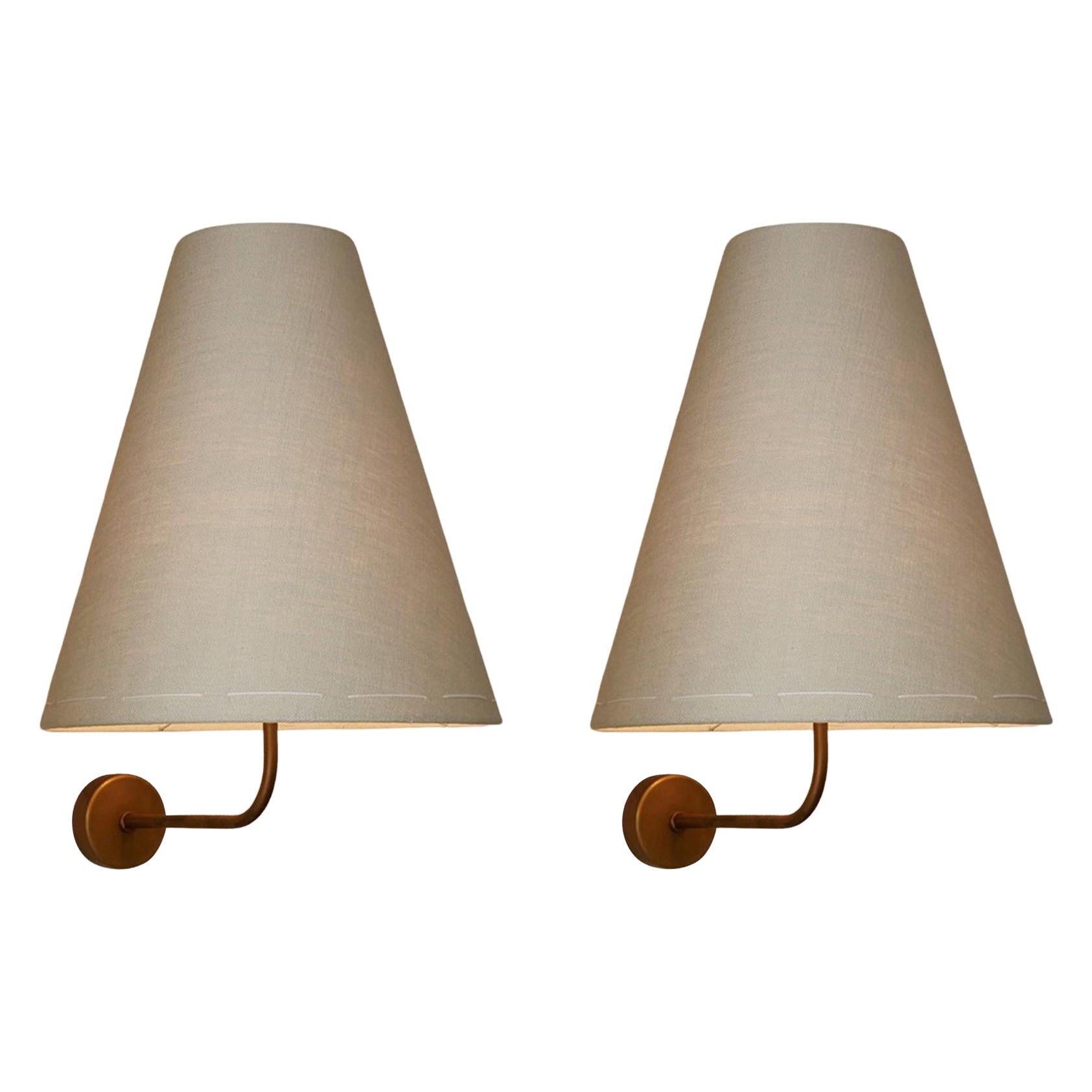 J 260 Wall Lights Pair Minimal, Classic, Large Scale Sconces by Wende Reid