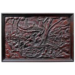 Early 19th Century Carved Oak Overmantel Panel