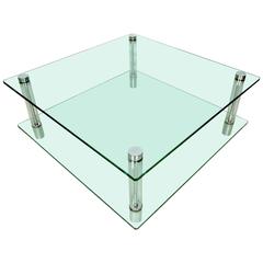 Mid-Century Glass and Lucite Coffee Table 4