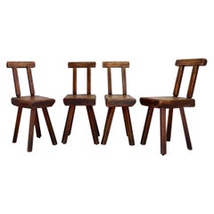 Brutalist Chairs , Belgium, 1960s, Set of 4