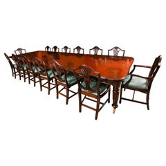 Antique 14ft6" William IV Mahogany Dining Table 19th Century & 14 dining chairs