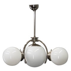 Art Deco / Functionalist Nickel Chandelier, 1930s