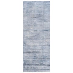 Hand-Knotted Jaipur Wool Rug in Chicory, Subtle Textured Pattern