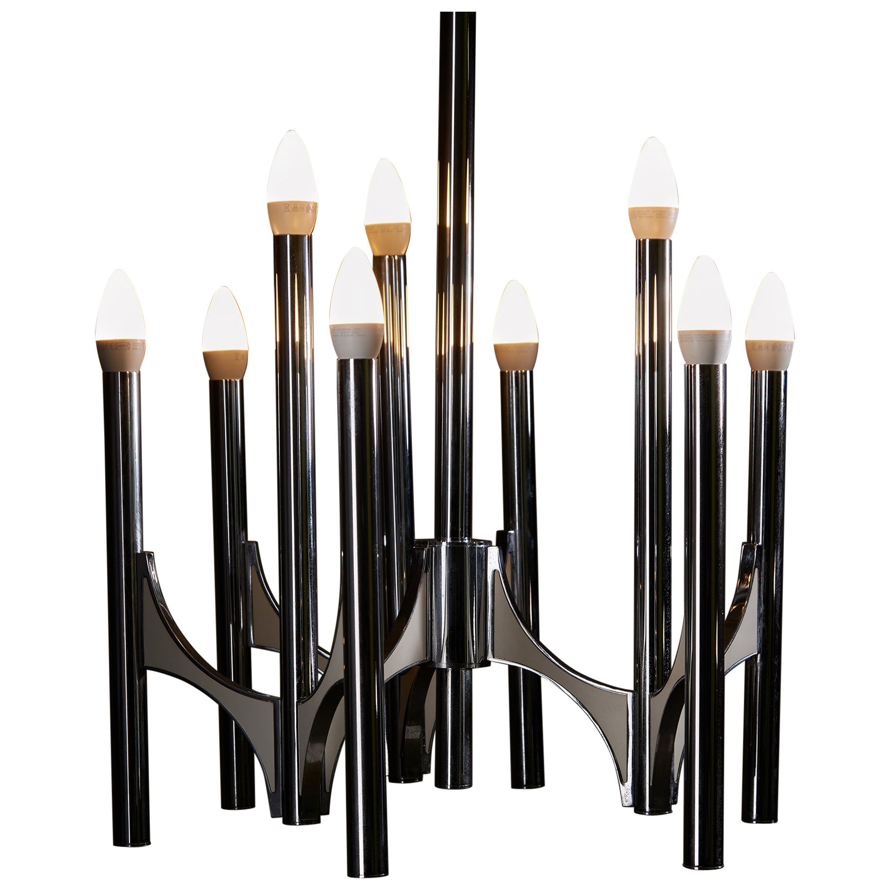 Gaetano Sciolari 9-Arm Chandelier, 1960s