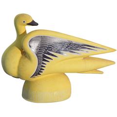 "Yellow Swan, " Extremely Rare Art Deco Sculpture by Waylande Gregory
