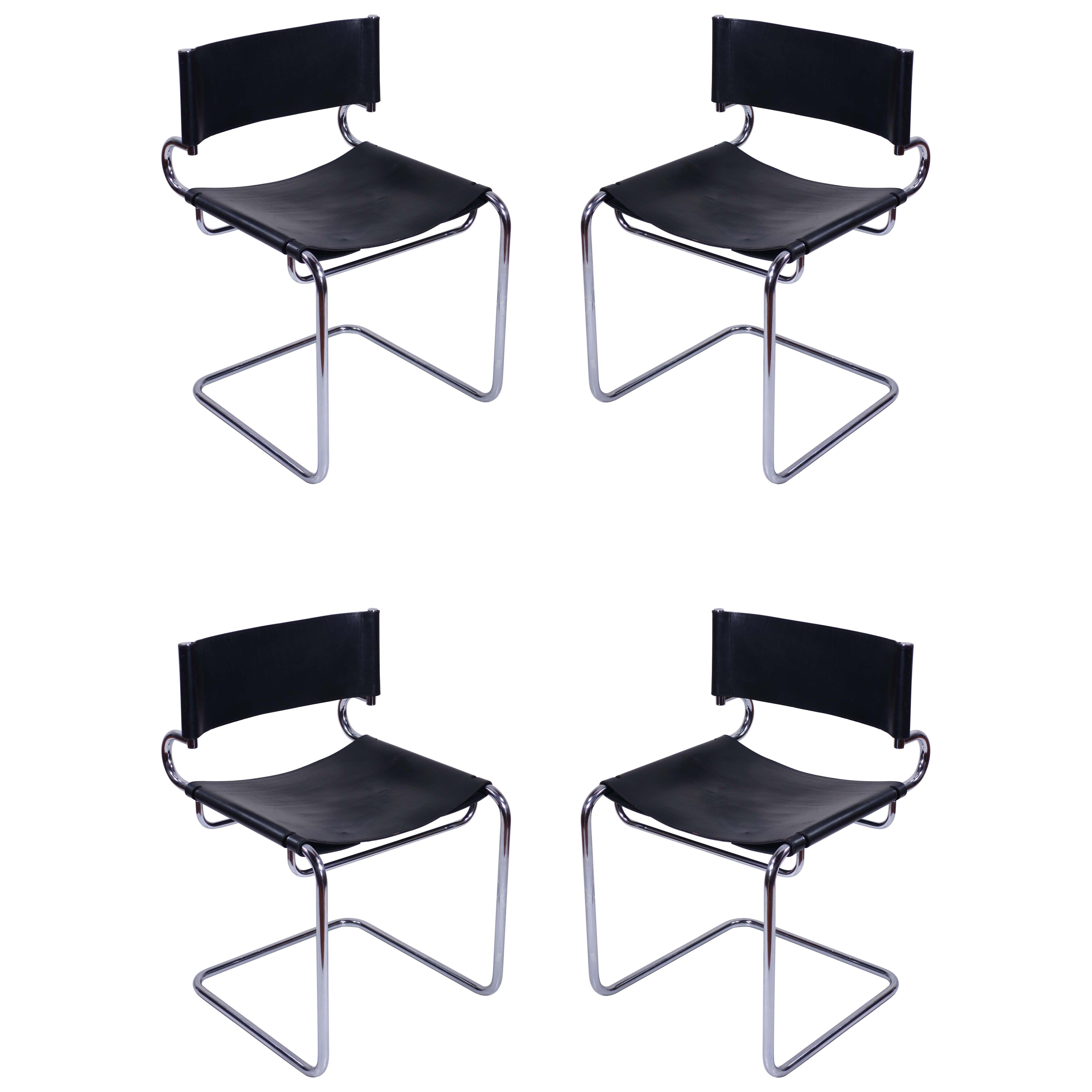 1970 Terry Luigi Saccardo Arrmet Space Age Italian Design Black Leather Chairs