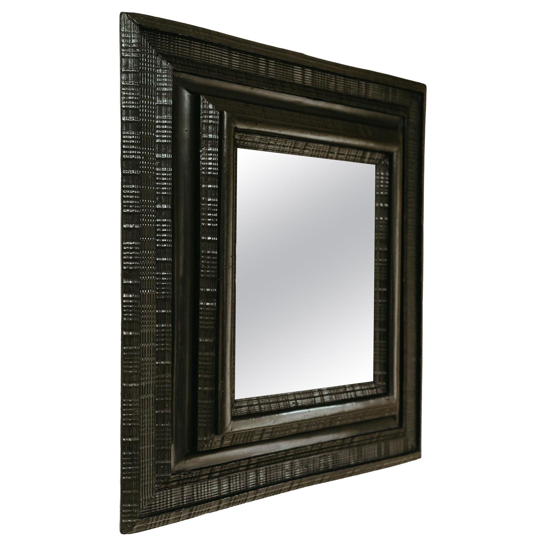 Miroir en poirier ébonisé du 18e siècle