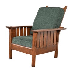 L. & J. G. Stickley Antique Mission Oak Arts & Crafts Reclining Lounge Chair