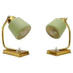 Lovely Pair Mid-Century Modern Brass and Metal Table Lamps, 1950s