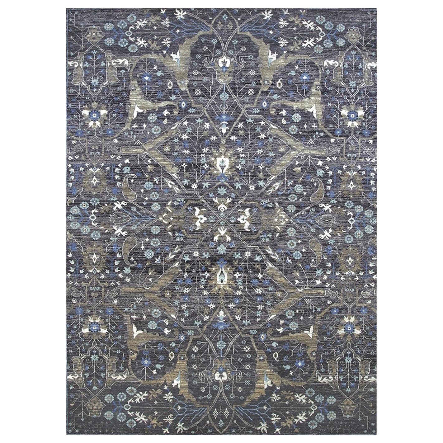 H4006 Heriz 305 Wool Rectangular Rug with Ornate Medallion Pattern by Mohebban