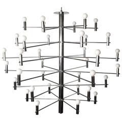 Italian Chrome Chandelier, circa 1970s 4