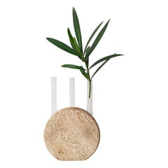 Travertinvase von Fratelli Mannelli, Italien, 1970er Jahre