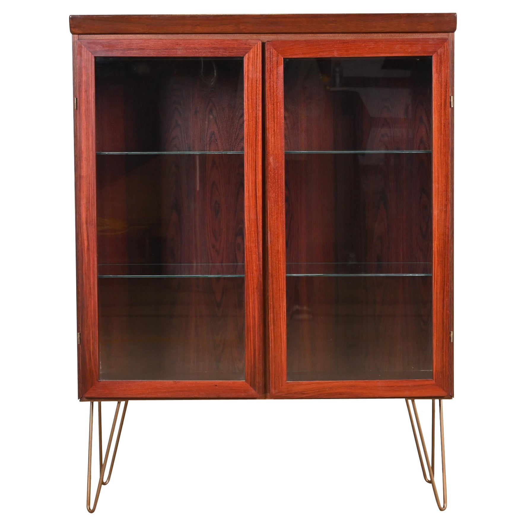 Skovby Danish Modern Rosewood Lighted Bookcase Cabinet, Circa 1970s